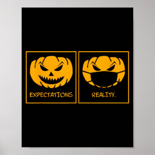 Verwachtingen realiteit jack o lantaarn pompoen ge poster