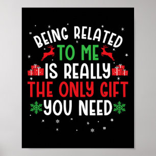 Verwant aan mij Grappig Kerst T-shirt Familie Cou Poster