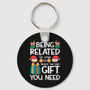 Verwant aan mij Grappig Kerstgezin Kerstmis Sleutelhanger