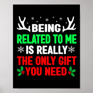 Verwant aan mij Grappige Kerst Shirten Familie Poster
