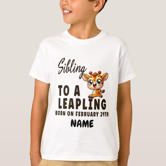 Verwant aan schrikkeljaar Leaping Baby Giraffe T-shirt (Voorkant)