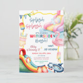 Verwant Achtertuin Waterslide Verjaardag Bash Kaart (Staand voorkant)