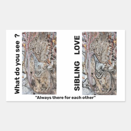 Verwant Liefde Rechthoek Stickers (Voorkant)