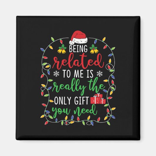 Verwant zijn aan mij - Grappig kerstfeest Magneet (Voorkant)
