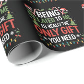 Verwant zijn aan mij grappige kerstfeestdagen cadeaupapier (Rol Hoek)