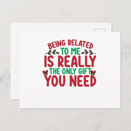 Verwant zijn aan mij is echt het enige geschenk da briefkaart (Voorkant / Achterkant)