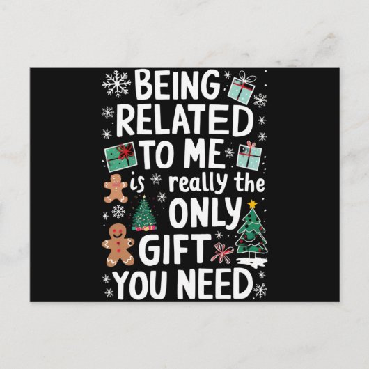 Verwant zijn aan mij Kerstmis familie Xmas Gift Feestdagenkaart (Voorkant)