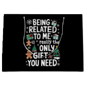 Verwant zijn aan mij Kerstmis familie Xmas Gift Groot Cadeauzakje (Voorkant)