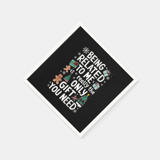 Verwant zijn aan mij Kerstmis familie Xmas Gift Servet (Hoek)