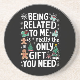 Verwant zijn aan mij Kerstmis familie Xmas Gift Zandsteen Onderzetter