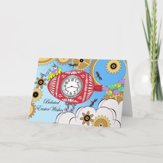 Verwante paaswensen, illustratie Steampunk Feestdagen Kaart (Voorkant)