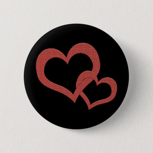 Verwante rode harten ronde button 5,7 cm (Voorkant)