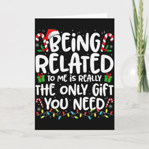Verwante van mij grappige kerst familie Xmas Pyjam Kaart