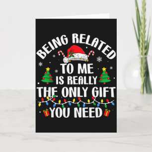 Verwante van mij grappige kerst familie Xmas pyjam Kaart