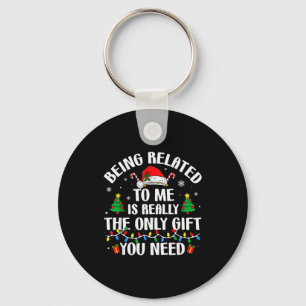 Verwantschap met mij Grappig Kerstmis Familie Kers Sleutelhanger