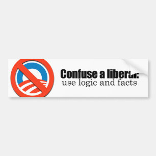 Verwar een liberaal bumpersticker