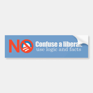Verwar een liberale bumpersticker
