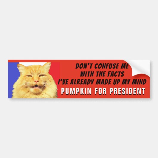 Verwar me niet met feiten..pompoen voor President Bumpersticker (Voorkant)