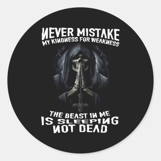 Verwar mijn vriendelijkheid nooit voor basiszwakte ronde sticker (Voorkant)