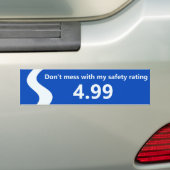 "Verwar niet met mijn veiligheidsclassificatie" Bu Bumpersticker (Op auto)