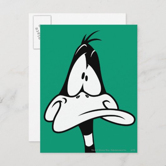 Verward DAFFY DUCK™ Face Briefkaart (Voorkant / Achterkant)