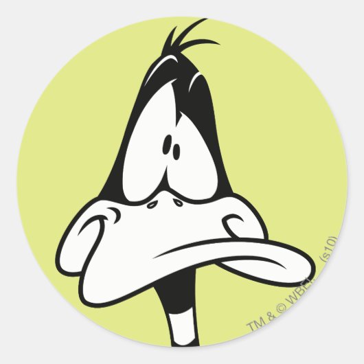 Verward DAFFY DUCK™ Face Ronde Sticker (Voorkant)