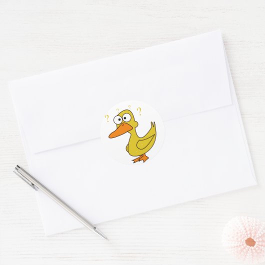 Verward Duck Ronde Sticker (Envelop)