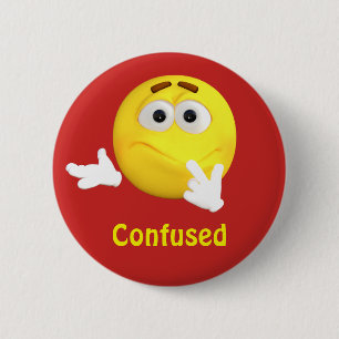 Verward Emoji Emoticon Cartoon Face Ronde Button 5,7 Cm