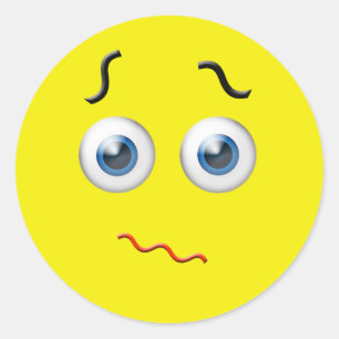 Verward Emoji Ronde Sticker