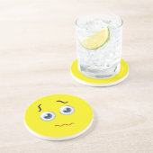 Verward Emoji Zandsteen Onderzetter (Zijkant)