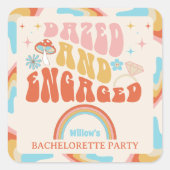 Verward en Verliefd Bruidsfeest Favor Vierkante Sticker (Voorkant)