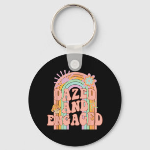 Verward En Verliefd Groovy Regenboog Team Bruid Ba Sleutelhanger