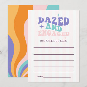 Verward en Verliefd Groovy Retro Bachelorette Brui Advieskaart