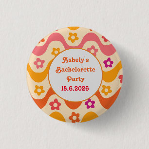 Verward en Verliefd retro 70s vrijgezellenfeest    Ronde Button 3,2 Cm