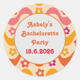 Verward en Verliefd retro 70s vrijgezellenfeest Ronde Sticker