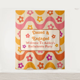 Verward en Verliefd retro 70s vrijgezellenfeest  Wandkleed