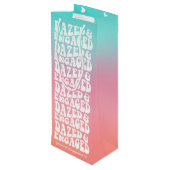 Verward en Verliefd Roze Aqua Retro Wijn Cadeautas (Achterkant Gekanteld)