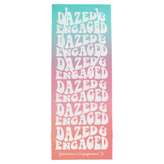 Verward en Verliefd Roze Aqua Retro Wijn Cadeautas (Achterkant)