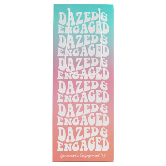 Verward en Verliefd Roze Aqua Retro Wijn Cadeautas (Voorkant)