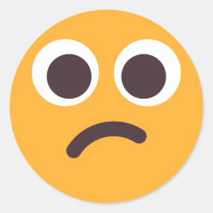 Verward Face Cute Schattige Emoji Editable Colors Ronde Sticker