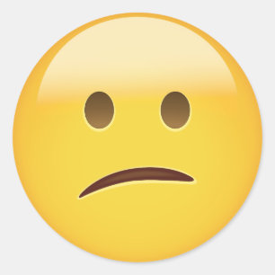 Verward Face Emoji Ronde Sticker