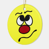 Verward Face Grumpey Keramisch Ornament (Links)
