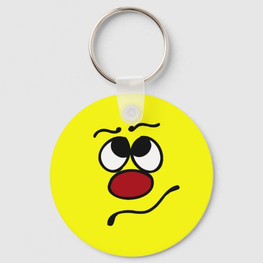 Verward Face Grumpey Sleutelhanger (Voorkant)