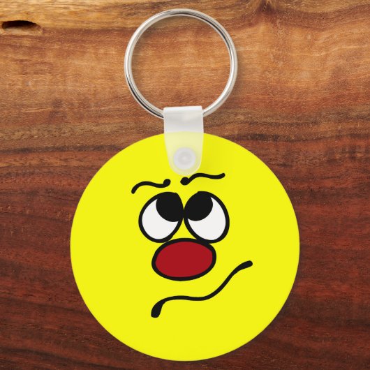 Verward Face Grumpey Sleutelhanger (Voorkant)