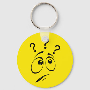 Verward gele gezicht sleutelhanger