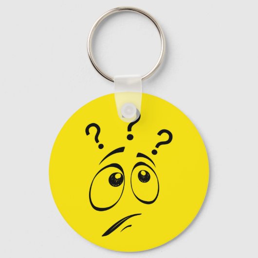 Verward gele gezicht sleutelhanger (Voorkant)