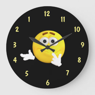 Verward Gezicht Omgekeerde Wijzerplaat Grote Klok