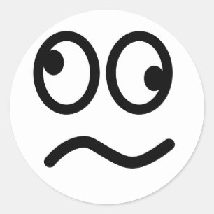 Verward gezicht ronde sticker