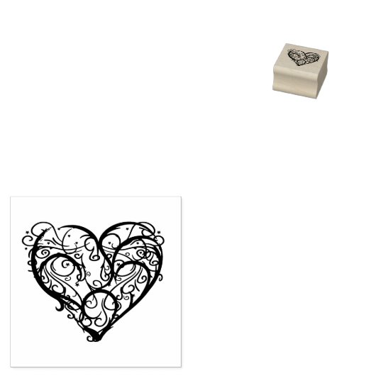 Verward hart rubberstempel (Gestempeld)