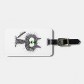 Verward kattenwit bagagelabel (Voorkant horizontaal)